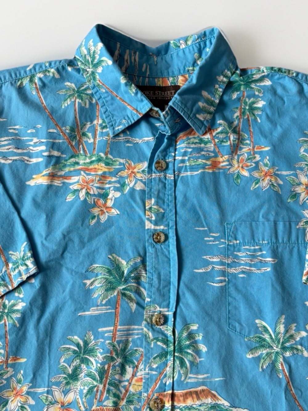 Cooke Street Men’s Hawaiian Shirt L Short Sleeve Aloha Tropical Floral Cotton